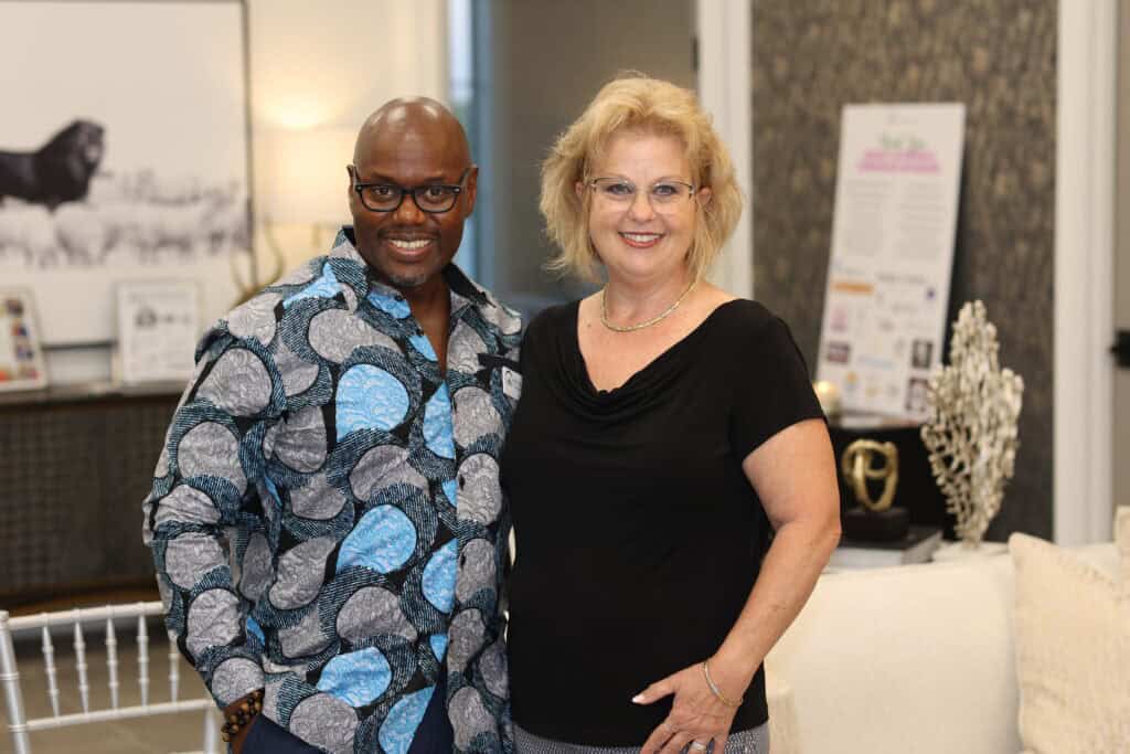 Zhalman Harris & Michele Pavlich at the 2026 Aletha's Legacy Seventh Annual Sunset Fundraiser in Destin, Florida.