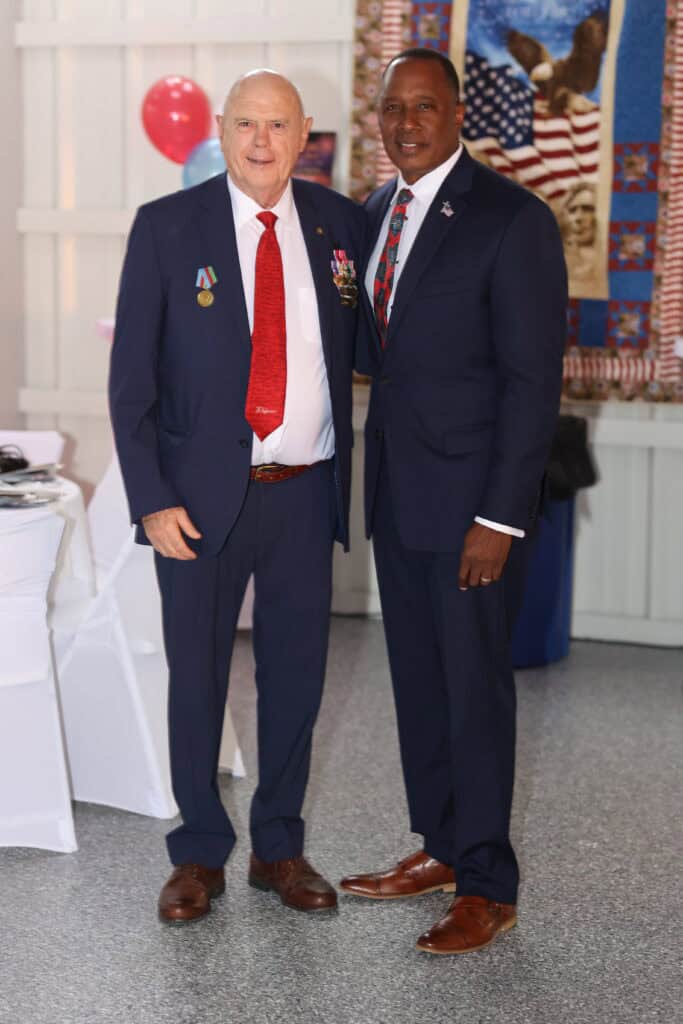 Pat Maney & Bernard Johnson at the 2026 Okaloosa County 250th Birthday of America Gala & Drone Show in Fort Walton Beach, FL.
