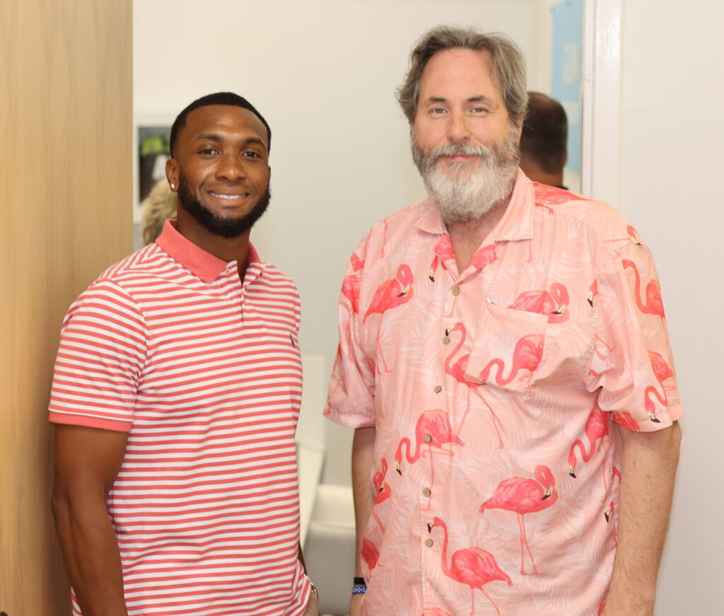 Brandon Troupe and Theo Farnsworth at Glow Health and Wellness After Hours in Destin, FL